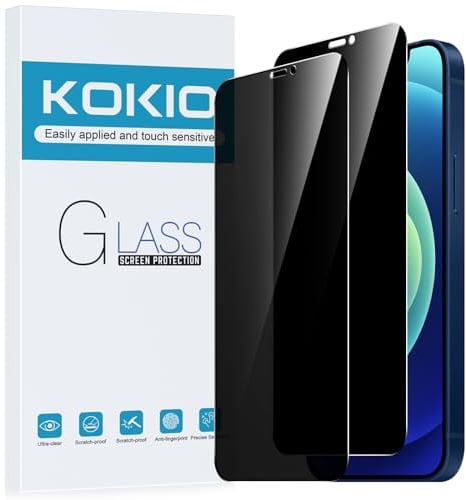 Kokio Sichtschutz Schutzfolie für iPhone 12 Mini, 9H Härte Anti-Peep-Schutzglas,Anti-Kratzer,Anti-Spionage Schutz für den Bildschirm,2 Stück