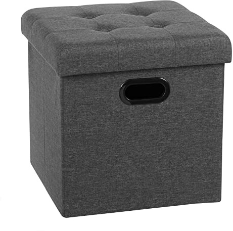 Fußbank Sitzbank 1 Stück Faux Leather Weiß Fußhocker Cube Bruststütze mit Stauraum Klapphocker Hausablage Fußablage Ständer Star of Light