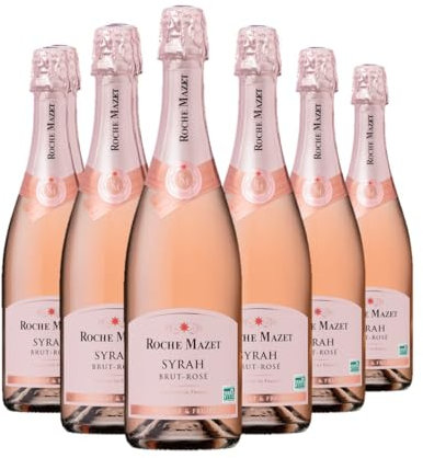 Roche Mazet - Vin Rosé Pétillant Brut - 100% Syrah - Vin de France - Lot de 6 bouteilles x 75 cl