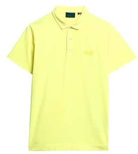 Superdry Herren Essential Jersey-Polohemd mit neonfarbenem Logo Dry Neon Gelb L