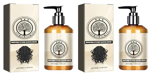 2 Stück Locken Definierende Crème Mit Arganöl, Curl Boost Defining Cream, Hair Spray, Lockenverstärkend, Für Naturlocken und Dauergewelltes Haar, für Mehr Volumen und Definiertes, Lockiges Haar