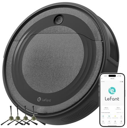 LEFANT M310B Saugroboter, 4500Pa Staubsauger Roboter mit Präzise Entfernungsnavigation, 150Mins, HEPA-Filter, WLAN Roboterstaubsauger, Ideal für Tierhaare, Teppiche, Hartböden