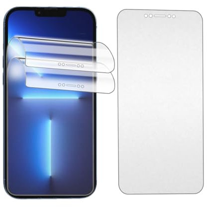 Matt Folie für iPhone 13 /13Pro, 2 Stück Entspiegelte Displayschutzfolie TPU Schutzfolie Display Blendschutz, Anti-Fingerabdruck, Anti-Bläschen Blasenfrei Flexible Entspiegelungs-Schutzfolie