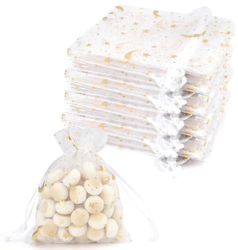 50PCS Sachet Organza 8×10cm/3.14×3.93inch Pochette Bijoux Lavande Tulle Dragées Petits Cadeaux Anniversaire