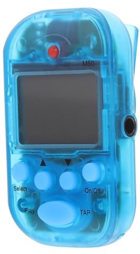 Kleiner Elektronik Metronom M50 für Gitarre, Blau, 1 Stück | Tap Tempo, Kunststoff und Metall, Geeignet für Anfänger und Profis, Präziser Beat