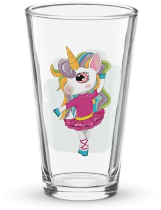 Bailarina de ballet encantada de unicornio arcoíris coctelera de pinta