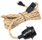 E27 Lampenfassung Pendelleuchte mit Stecker, 4,5M Lampe Seil Hanfseil Textilkabel mit Schalter, Vintage Lampenkabel HäNgende Leuchte für DIY Stehleuchten Vintage Hängeleuchte Hängelampe Kronleuchter