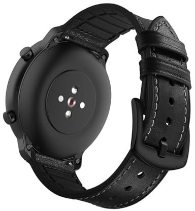 Lederarmband Kompatibel mit Ticwatch Pro 3 GPS Armband Weiches Echtes Leder & Silikon Ersatzarmband für Ticwatch Pro 3 GPS Armband für Damen Herren Einstellbar Band für Ticwatch Pro 3 GPS (4)