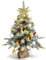 Weihnachtsbaum Künstlich Klein 60cm, Mini Christbaum mit 40 warmweiß LEDs, Weihnachtskugeln Sternbaumspitze Weihnachtsdeko, Tannenbaum für Weihnachtsdeko Innen Büro Weihnachten Advent, Gelb Weiß
