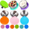 Recipiente de Salsa Acero Inoxidable,6pcs Recipientes para Salsa,Recipientes para Salsa con Tapa de Silicona,Recipientes Para Aderezo de Ensalada,Recipiente para Salsa para Aperitivos Infantiles