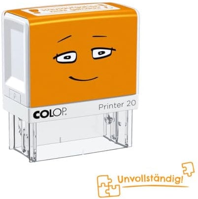 NIO School Motivations-Stempel Unvollständig, Abdruckfarbe shiny orange, 38 x 14mm