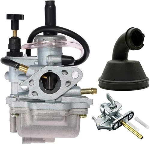 LIYYOO LT80 - Carburador de repuesto para Suzuki LT80 Quadsport ATV 1987-2006 con funda de entrada de filtro de aire + bomba de interruptor de válvula de tanque de gasolina de combustible