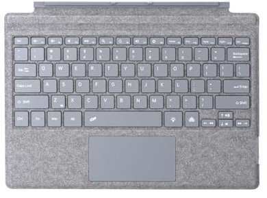 Zoof Type Cover for Microsoft Surface Pro 7+ / Pro 7 / Pro 6 / Pro 5 / Pro 4 / Pro 3, 12.3 inch, Ultra-Slim Wireless 7 Color Backlit Tablet Keyboard with Multi Touchpad Bluetooch (Gray with Backlit)