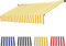 Klemmmarkise für Balkon, verstellbar, mit wasserdichtem Polyester-Überdachung, Gelb Streifen, ideal für Garten, Terrasse und Balkon, 4 m Länge