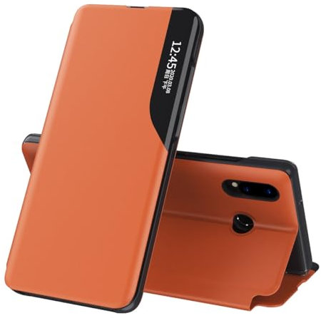 Coque arrière pour smartphone Compatible avec Huawei P20 Lite Case Flip Leather Cover Clear View, avec béquille for téléphone, étui de protection intelligent avec fenêtre rigide et antichoc for étui P