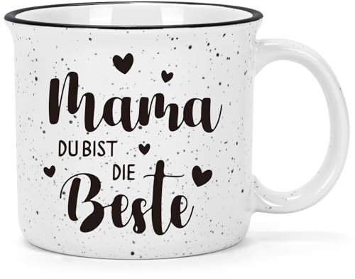 Joymaking Tasse mit Spruch MAMA du bist die Beste, Geschenkidee für MAMA zum Muttertag, Geburtstag, Weihnachtsgeschenke für beste Mama, Muttertagsgeschenk Kaffeetasse, 450ml Weiß