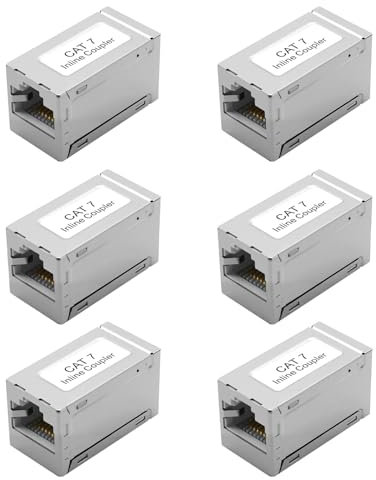 ZHITING 6x RJ45 Lan Kupplung Cat7,Lan Kabel Verlängerung, Lan Adapter für Ethernet Kabel, Netzwerkkabel, Patchkabel Cat7 Cat6A Cat6 Cat5e Cat5 Geschirmt