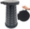 🆄🅽🆂🅴🆁 𝗧𝗜𝗣𝗣: BURI Tragbarer Teleskophocker, einziehbarer Klapphocker für Camping, Garten, Angeln, Wandern, Reisen, Grillen, verstellbare Klapphocker, maximale Traglast 180 kg | Schwarz