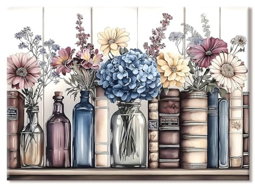77iiAii Peinture par numéros Fleurs adultes – Paint by Numbers Kit sur toile 40 × 50 cm, vase créatif peint à la main, peinture à l'huile avec peinture acrylique et brosses (sans cadre)