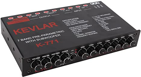 Aumotop Universeller Car-Audio-Grafik-Equalizer mit 7-Band-EQ, Einstellbare Verstärkung für Stereoanlage, Geeignet für Car-Audio-Liebhaber