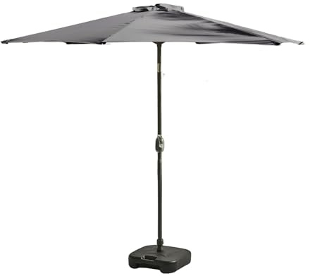 Furniturebox UK Outdoor Furniture - Vertical Grey Garden Parasol WITHOUT BASE For Sun Shade, Durable Fabric, 360°rotation, UV50+ protection, Free Weather Resistant Cover