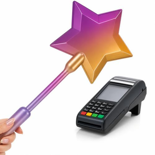 Bawetech Baguette Magique Carte Bancaire, 35cm Magique Porte Carte Paiement | Tap-to-Pay Portable et Fonctionnel Star Magic Wand pour Enfantt, Fan de Cosplay, Magicien