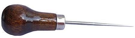 ZLKSKER Punzón de madera con mango de madera para perforar agujeros de cuero o bricolaje hecho a mano (punzón de calabaza) -1 pieza