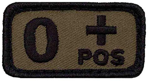 Café Viereck ® Bundeswehr Blutgruppe Patch Gestickt mit Klett - 5 cm x 3 cm (Oliv - 0+)