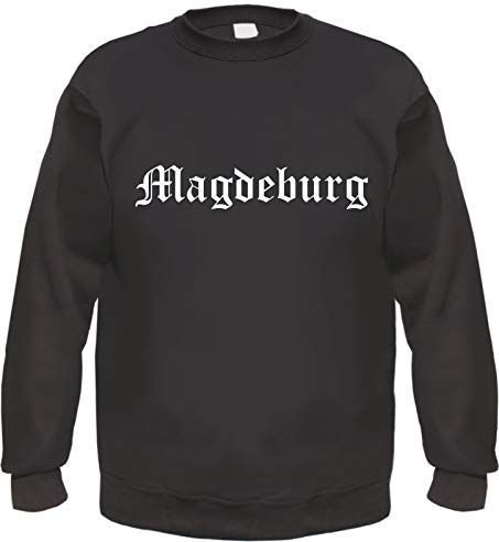 Magdeburg Sweatshirt - Altdeutsch - Bedruckt - Pullover M Schwarz
