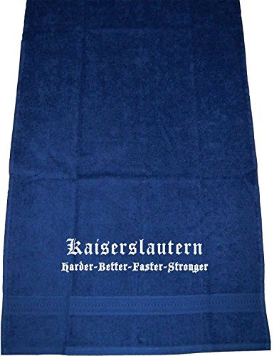 ShirtShop-Saar Kaiserslautern Harder - Better - Faster - Stronger; Handtuch dunkelblau