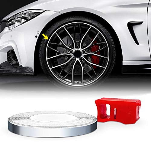 4R Quattroerre.it 10331 Wheel Trim Strisce Adesive con Applicatore per Cerchi Auto, Cromo