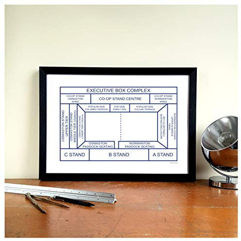 Derby County Graphic Design Football Cadeau – Impression ou Mug – Motif terrain de baseball « Ticket Stub » (imprimé)