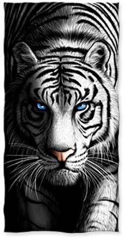 YISUMEI - Badetuch - weißer Tiger - 70 cm x 140 cm Strandtuch