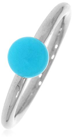 XEN Ring mit 6 mm Türkis Halbcabochon ca. 0,75 ct. rhodiniert 52 (16.6)