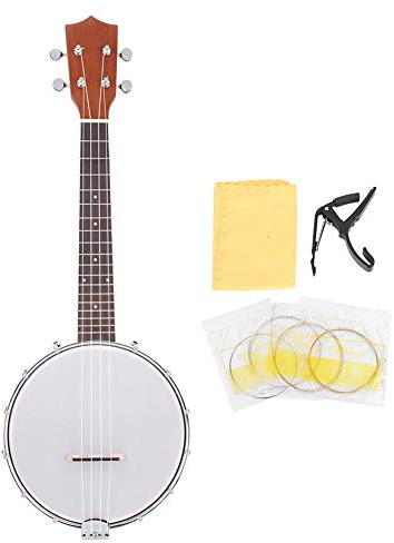 Verrückter Verkauf 4-saitiges Banjo-Set mit BJ10-Saiten Capo-Reinigungstuch, Musikliebhaber