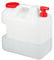 Relaxdays Jerricane d’Eau avec Robinet, Couvercle à Visser, bidon à Eau de Camping, 25 L, sans BPA, Blanc-Rouge