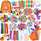 Yetech Bastelset Kinder, 1800+PCS Kunst und DIY Handwerk für Kinder in Aufbewahrungstasche, Scrapbooking Bastelset, Pfeifenreiniger, Pompons, für Mädchen Jungen 3+ Jahre Mit Geschenkbox