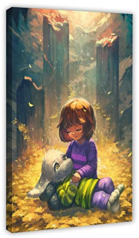 Game Undertale 31 Leinwand-Poster, Wandkunst, Dekor, Bild, Gemälde für Wohnzimmer, Schlafzimmer, Dekoration, 60 x 90 cm, Rahmen