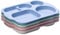 Orrdiffi Assiettes 5 Compartiments pour Les Enfants et Adultes sans BPA et Saines,Plastique Reutilisable Plateau Repas Passe au Micro-ondes et au Lave-vaisselle Incassable et Lave Vaisselle