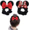 2Pcs Mouse Ear Hair Scrunchies, LONTOM Elastic Hair Bands Cute Ponytail Holder Ties Soft Velvet Bow Scrunchy No Damage Accessories for Women Kids Girls Christmas Cosplay Party Decoration