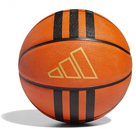 adidas Unisex 3-Stripes Rubber X3 Basketball, Basketball Natural/Black/Gold Metallic, 7