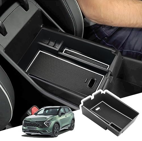 BIBIBO Porte-objets Accoudoir pour Kia Sportage NQ5 (Automatique) 2022 2023, Boîte de rangement, Auto Accessoires Originaux Intérieur Organisateur, Boîte de Rangement
