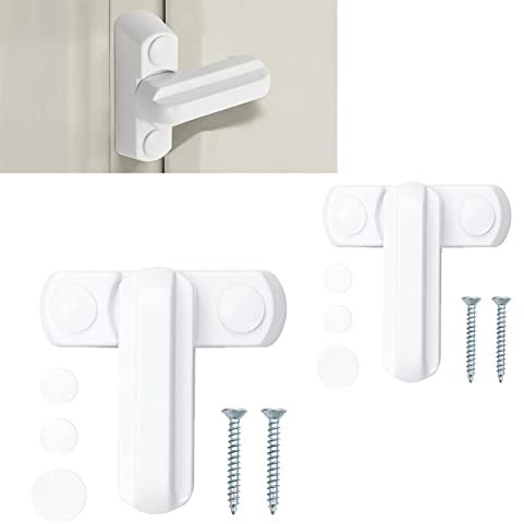 Serrature per finestre, 2 pezzi, con viti di fissaggio, chiusura antifurto per finestre, per varie porte in UPVC/PVC e finestre in lega di zinco bianca
