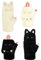 SATINIOR 2 Paar Winter Damen Fäustlinge Dicke Warm Plüsch Flip Top Fäustlinge Vollfinger Handschuhe (Weiß, Schwarz, Katze)
