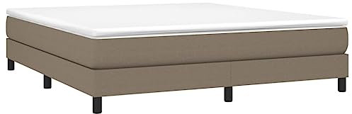vidaXL Bettgestell, Polsterbett Bett für Schlafzimmer, Bettrahmen mit Lattenrost, Schlafzimmerbett Doppelbett, Taupe 160x200cm Stoff