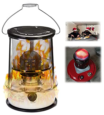 Vendics Portable Kerosin-Öl-Heizung Zelt Heizungen Effiziente Camping Herd Indoor 360 ° Surround Heizung Mit 6 Dochte Und 2 Paar Handschuhe Mit Fallschutz/6L/White