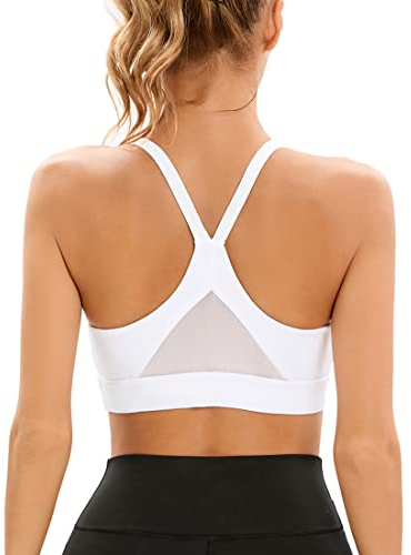 Sport-BH für Damen, Y-Cross-Back, gepolsterter Träger-Sport-BH, mittelstarker Halt, Workout-Yoga-BH mit abnehmbaren Körbchen