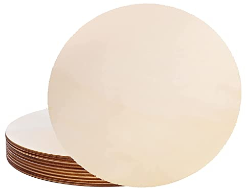 15 Pcs Runde Holzscheiben, Holzplatten zum Basteln, Holzscheiben 15 cm Durchmesser Holzplatte Rund zum Basteln, Unvollendete Runde Holzscheibe für Handwerke Basteln Bemalen Scrapbook Untersetzer