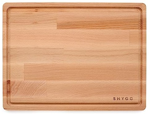 Tabla de Cortar, SNYGG 38 x 28 x 2 cm, Resistente, Orgánica, Antiséptica, 100% Madera de Haya, Tabla de Picar, Tablas de cocina, Cutting Board, Tábua de Cozinha, Tabla de Madera, Tabla Cortar Cocina