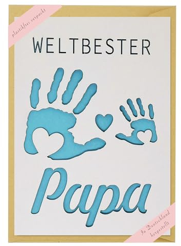 Stachelschwein Grusskarten Laser Cut Grußkarte für Papa Geburtstag oder Vatertag (Hände)